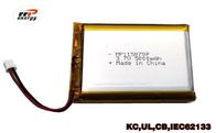 چرخه عمر طولانی باتری با ظرفیت بالا باتری لیتیوم پلیمر 115070P 5000mAh 3.7V UL KC CB IEC62133