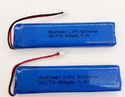 باتری لیتیوم پلیمر 351770 MSDS UN38.3 400mAh 7.4V