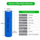 14500 باتری قابل شارژ لیتیوم Lifepo4 باتری لیتیوم فسفات آهن 3.2 ولت 600 میلی آمپر ساعت