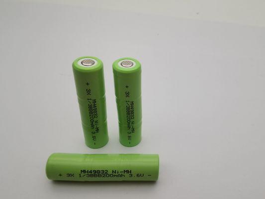 UL 3.6V 200mAh NIMH باتری های شارژ پذیر 1/3BBB بسته باتری های سفارشی NIMH آماده استفاده