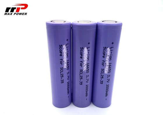 Li16650C 3.7 V 2000mah لیتیوم یون شارژ مجدد باتری سلول OEM سرویس CE UL CB