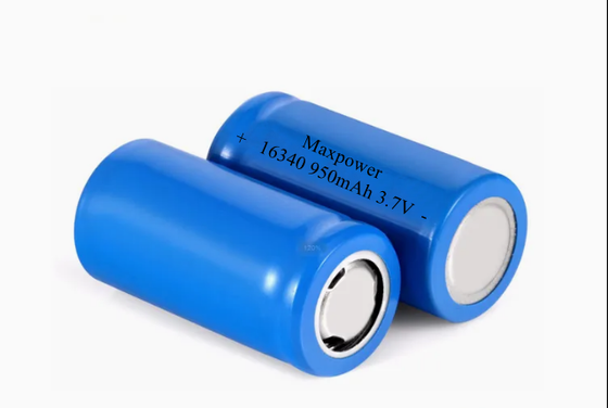 16340 3.7V 800mah 950mAh 1000mAh باتری های لیتیوم یون CR123A چراغ قوه فن های باتری های لیتیوم یون استوانه ای