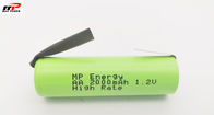 AA2000mAh 1.2V باتری قابل شارژ Nimh Pack 10C تیغ تراشنده نوع سبک وزن