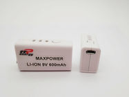 باتریهای قابل شارژ USB 9 لیتیوم یون 9V 550mAh UN38.3 MSDS IEC 500 چرخه عمر