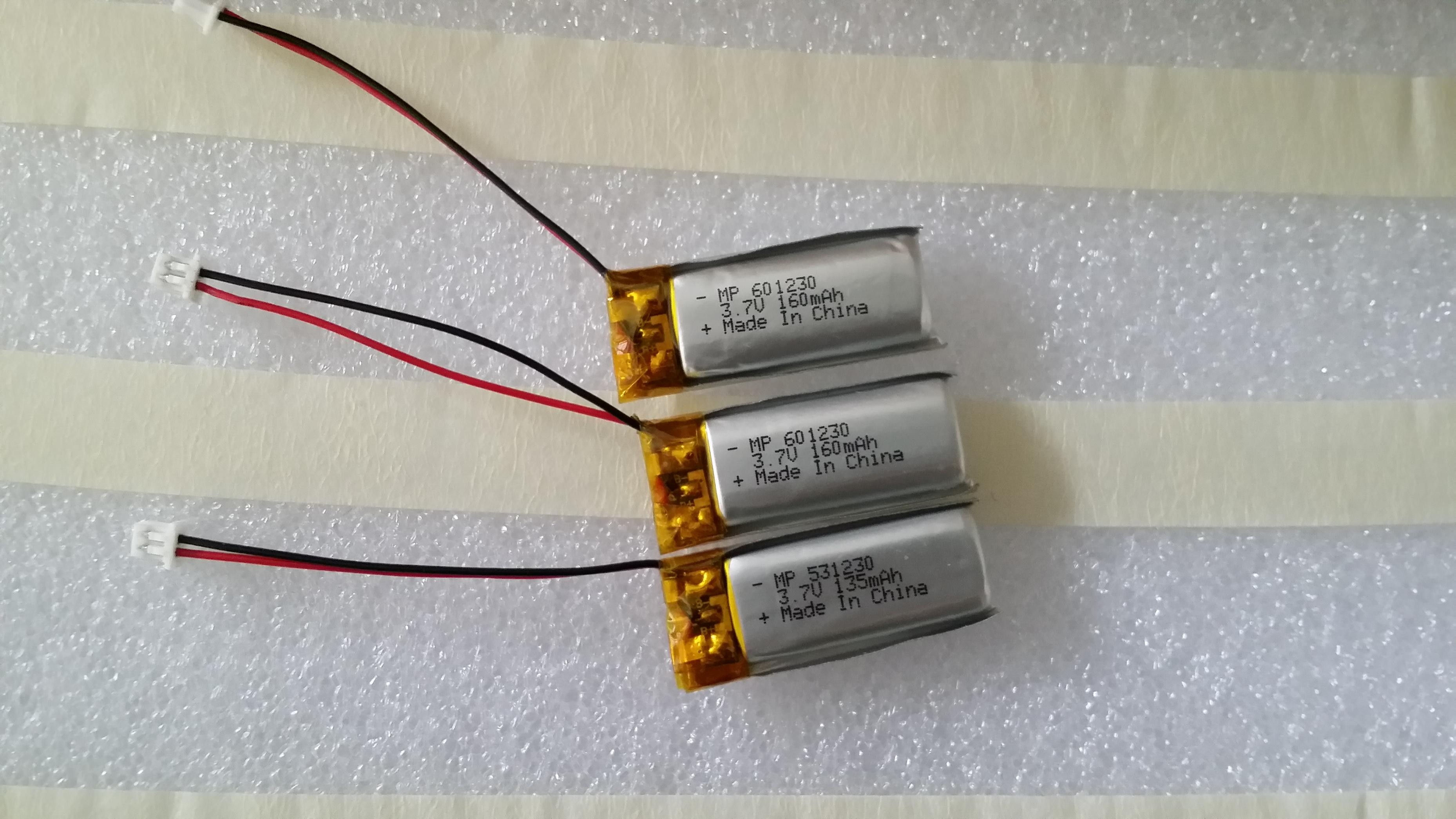 باتری لیتیوم پلیمر باتری 160mAh 3.7V High و Low Te 601230 Black Box IEC62133