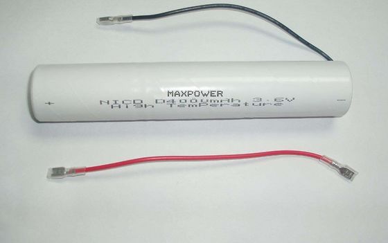 4000mAh باتری های قابل شارژ NICAD 3.6Volt High Teerature IEC61951-1 / 2