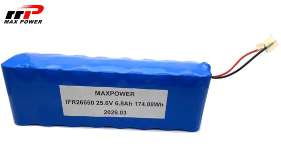 8S2P 26650 بسته باتری LiFePO4 25.6V 6.8Ah راه حل انرژی قدرت بالا برای روبات های صنعتی