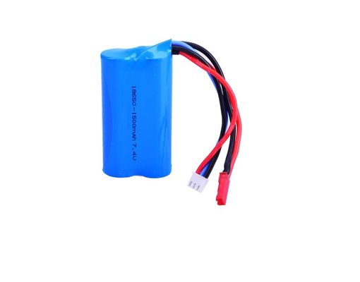 باتری های قابل شارژ لیتیوم یون 7.4V 18650 1500mAh باتری های قابل شارژ 15C برای تخلیه Aeromodel / اسباب بازی برقی