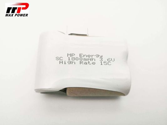ابزارهای قدرت سلولهای باتری نیک 3.6V SC1800mAh نرخ تخلیه بالا 15C CB IEC MSDS